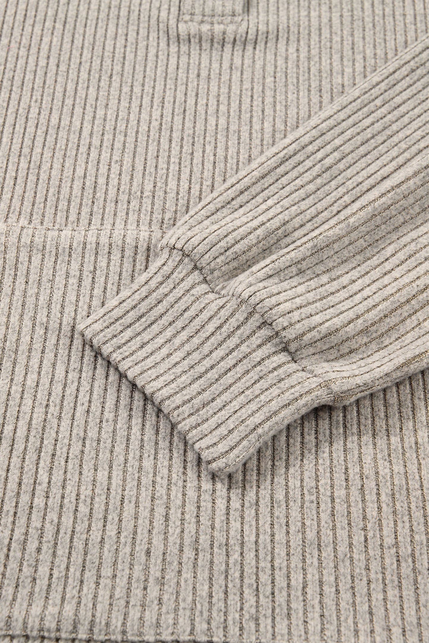 Plus Size Ribbed Knit Kangaroo Pocket Henley Top