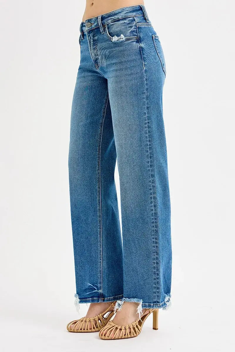 Full Size/Plus Size Mid Rise Baggy RISEN Jeans