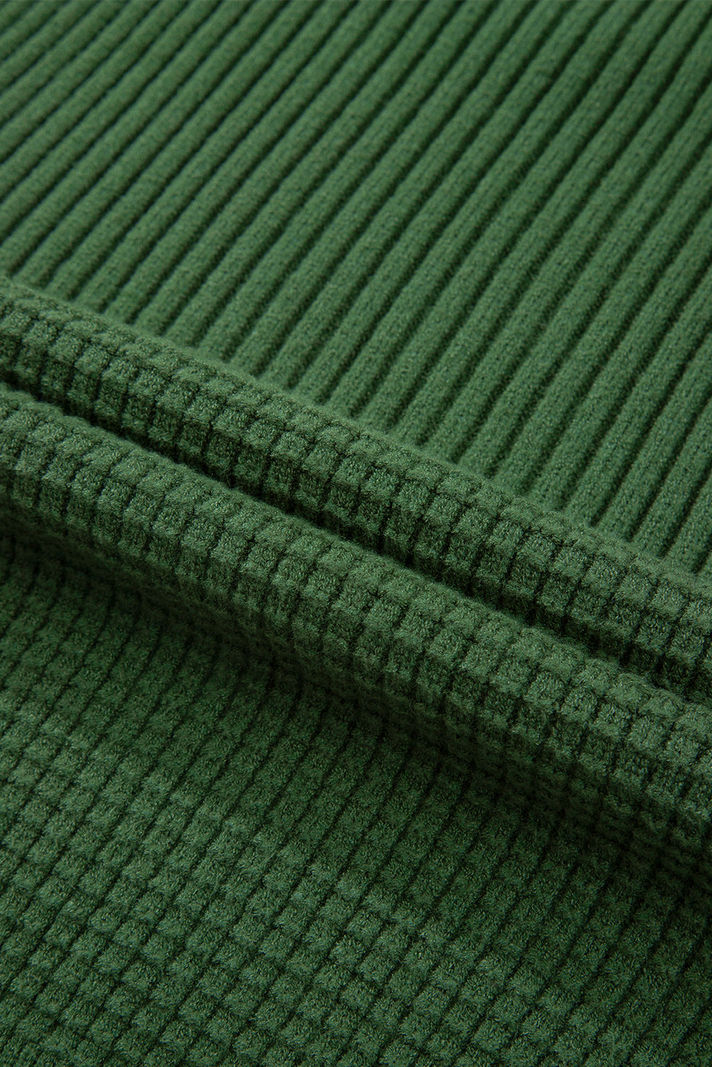 Solid Textured Knit Crewneck Sweater