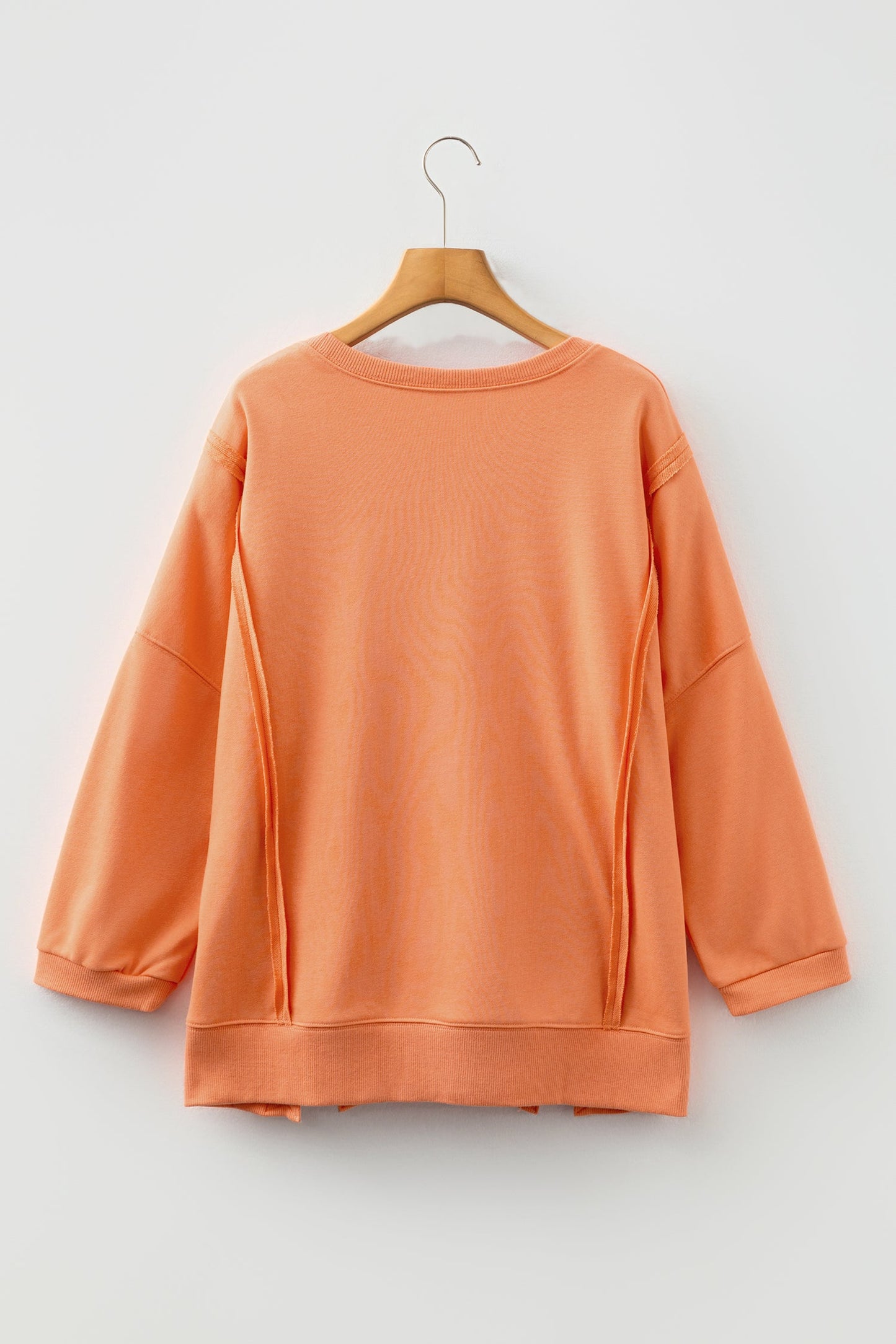 Floral Bow Tie Patch Reverse Seam Sweatshirt