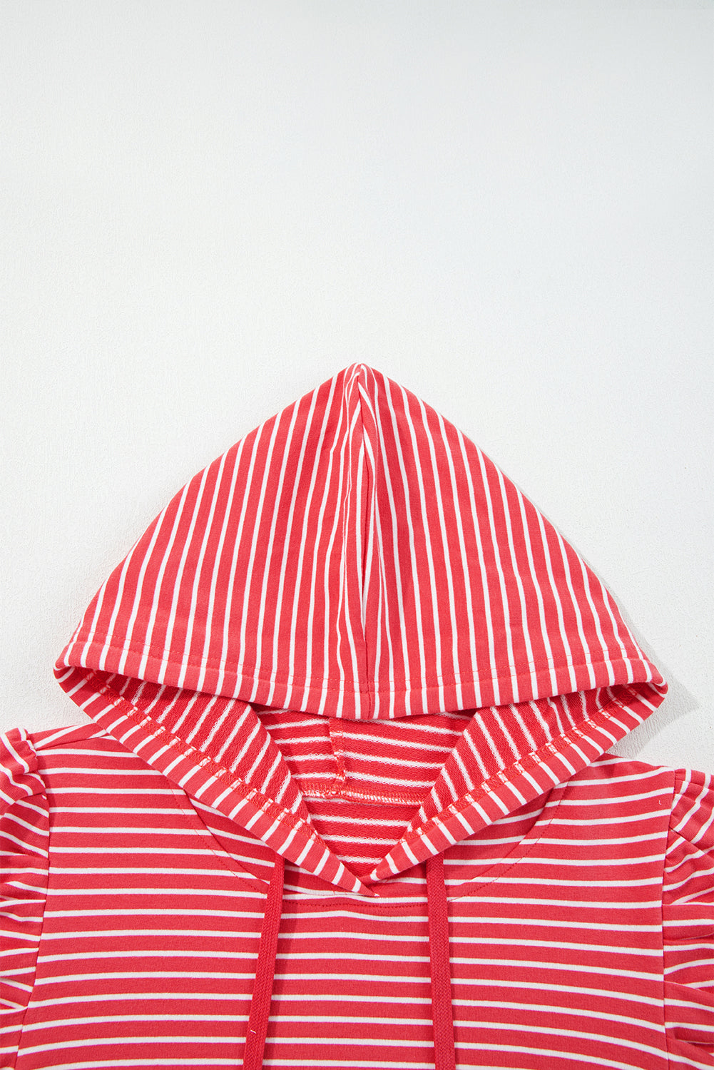 Stripe Puff Long Sleeve Hoodie