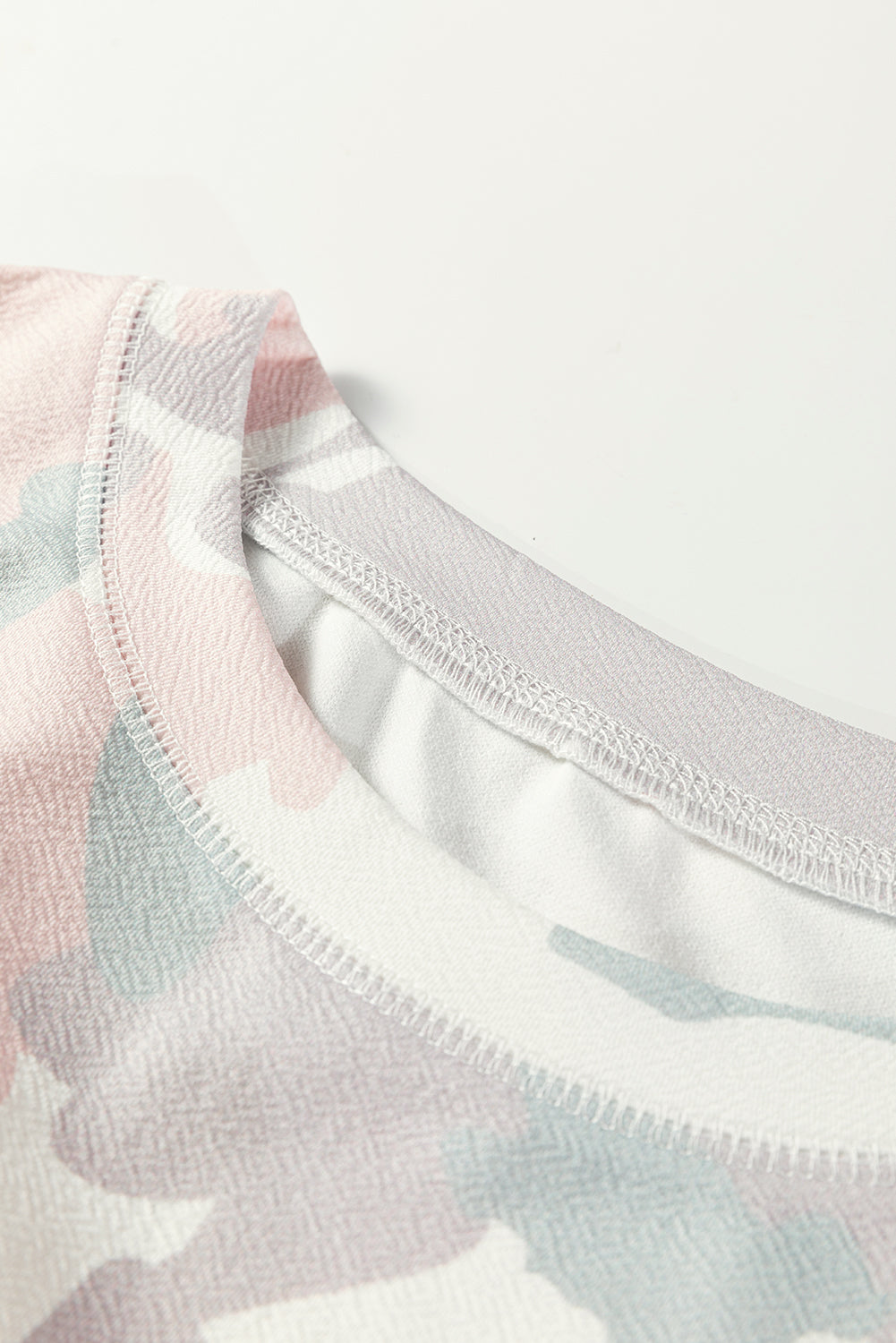 Plus Size Camo Drop Shoulder Pullover Top