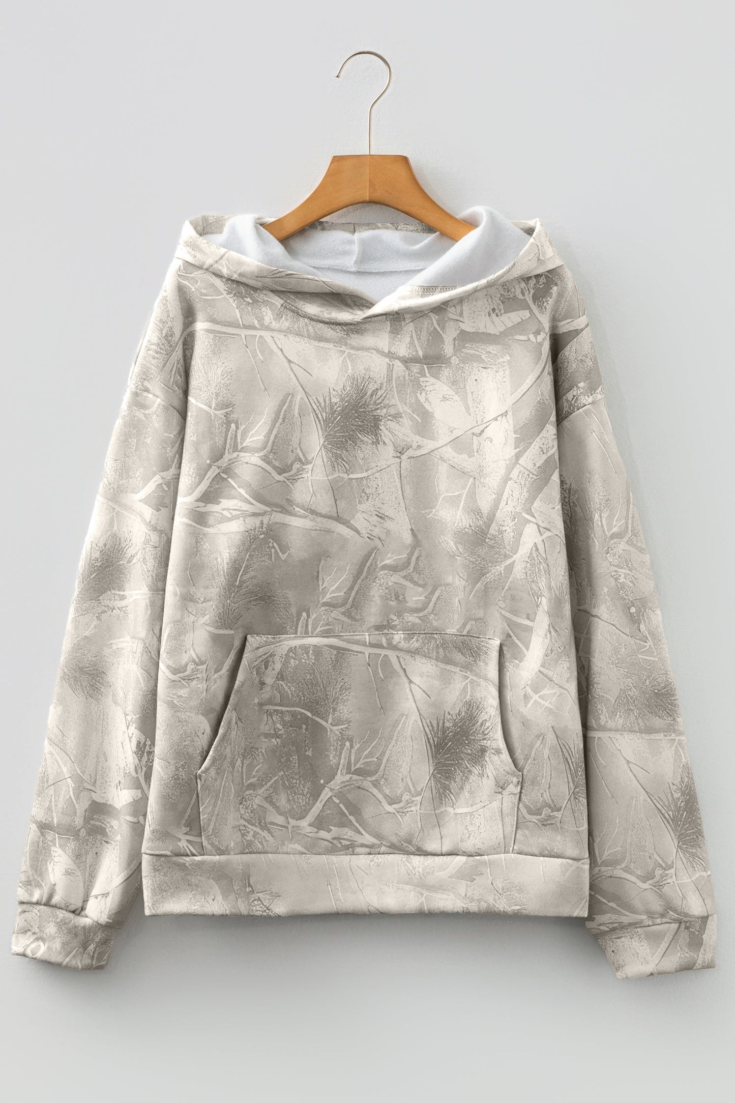 Camo Kangaroo Pocket Drop Shoulder Hoodie