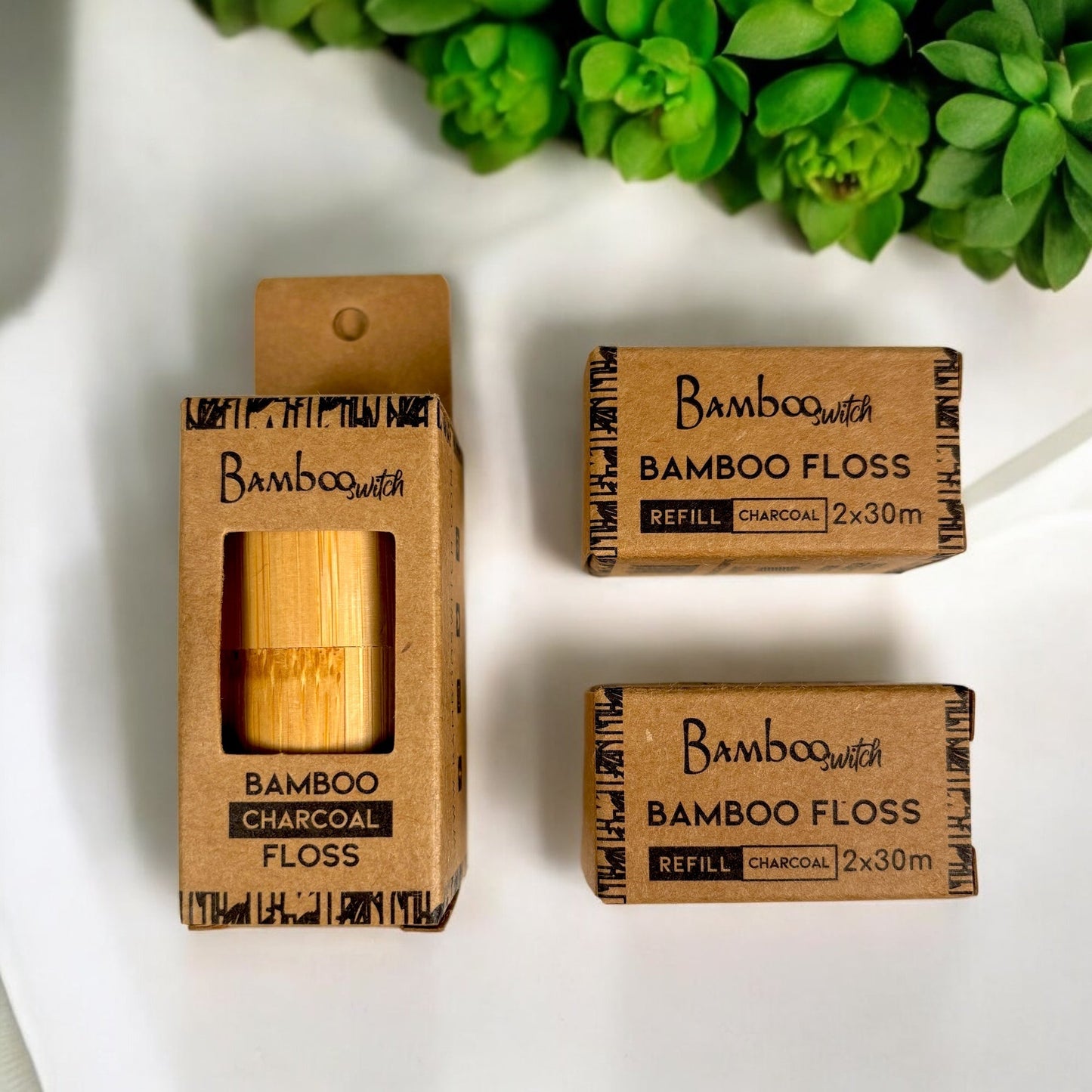 Bamboo Charcoal Floss in Bamboo Container