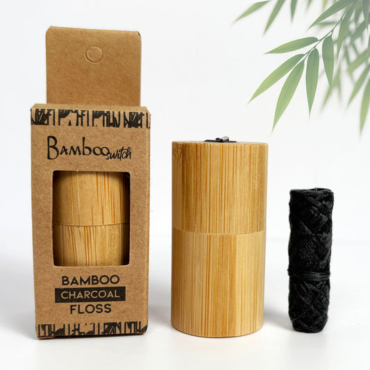 Bamboo Charcoal Floss in Bamboo Container