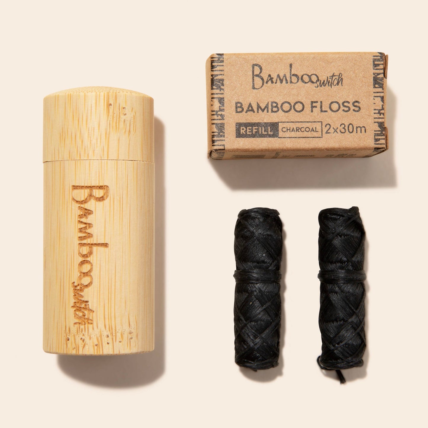 Bamboo Charcoal Floss in Bamboo Container