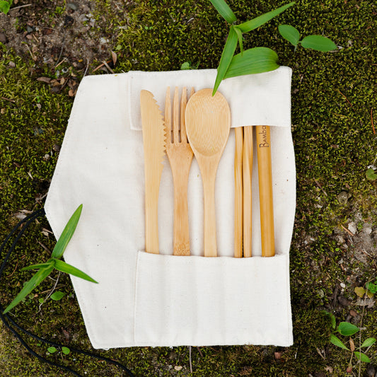 Bamboo Travel Cutlery | Beige