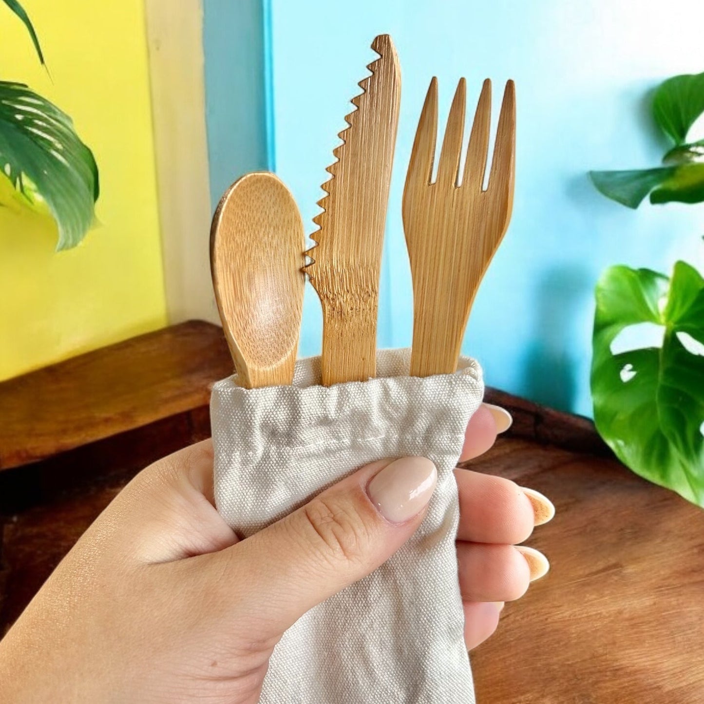 Bamboo Travel Cutlery Set | Kids