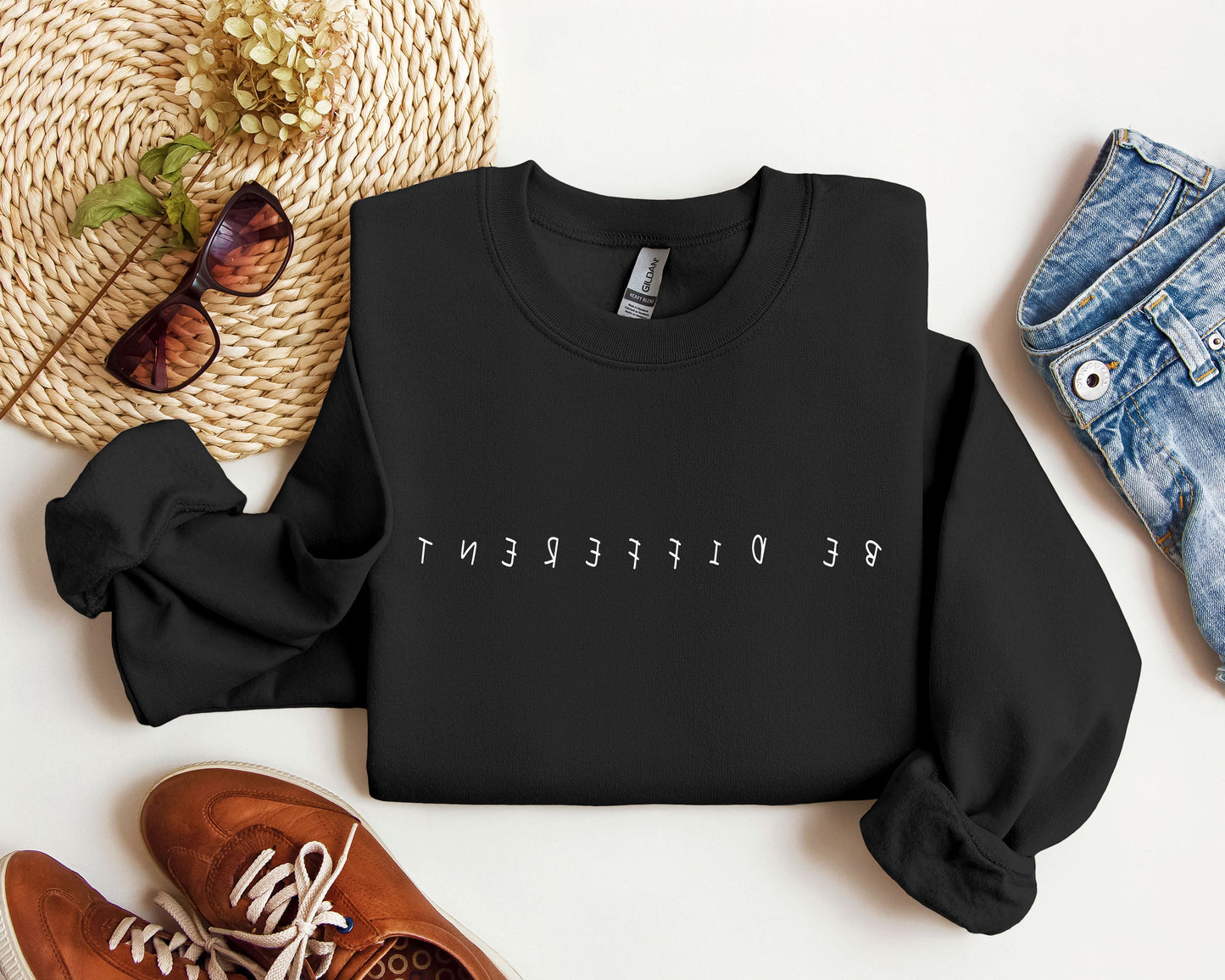 Be Different Funny Sweatshirt, Sarcastic College Sweatshirt