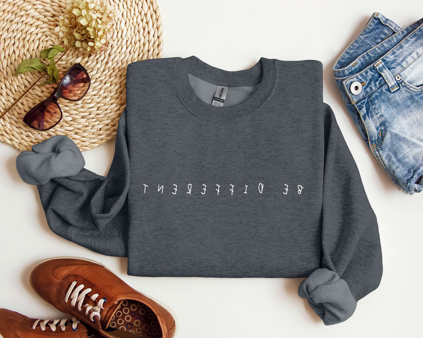 Be Different Funny Sweatshirt, Sarcastic College Sweatshirt