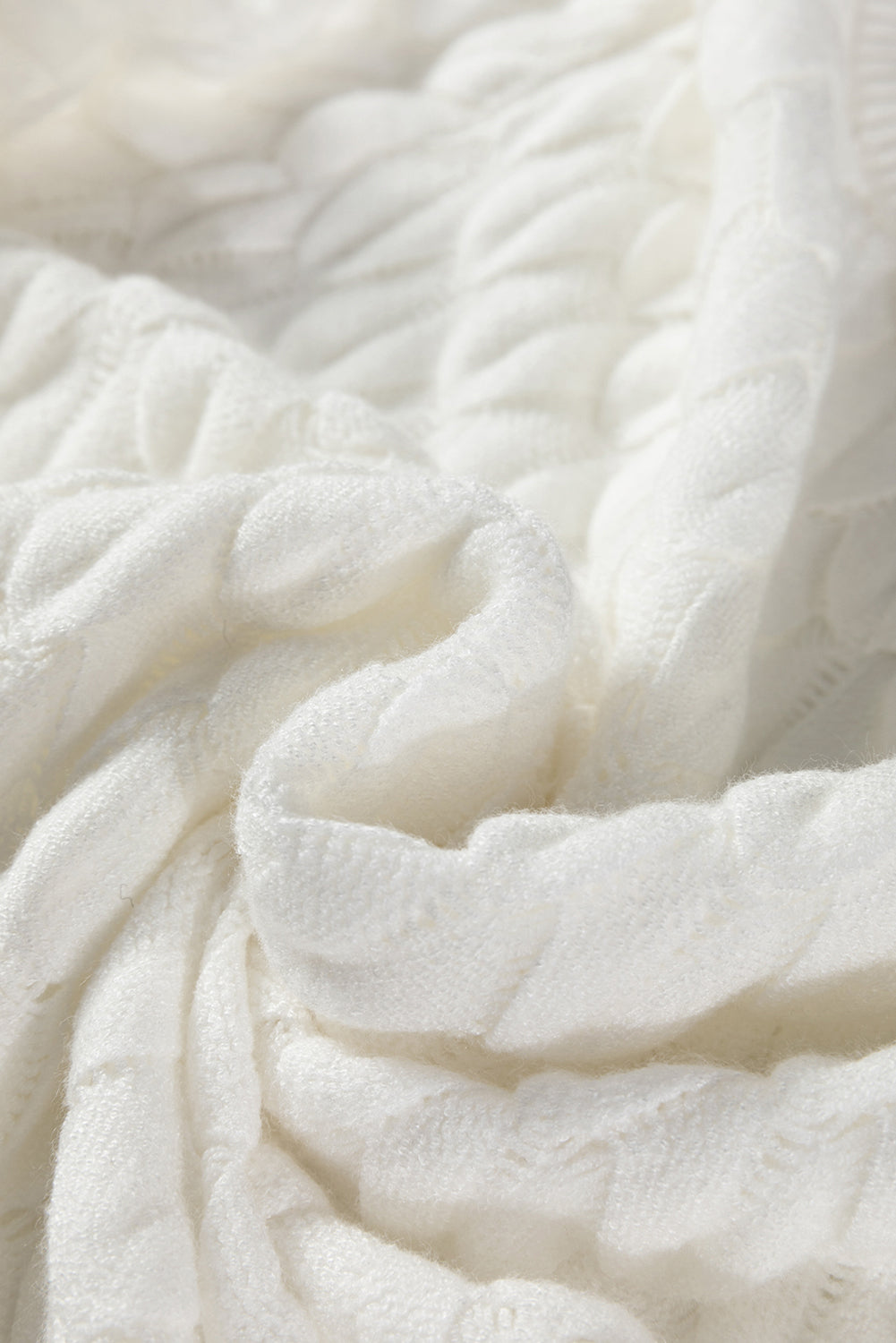 Fish Scale Textured Knit Short Sleeve Sweater