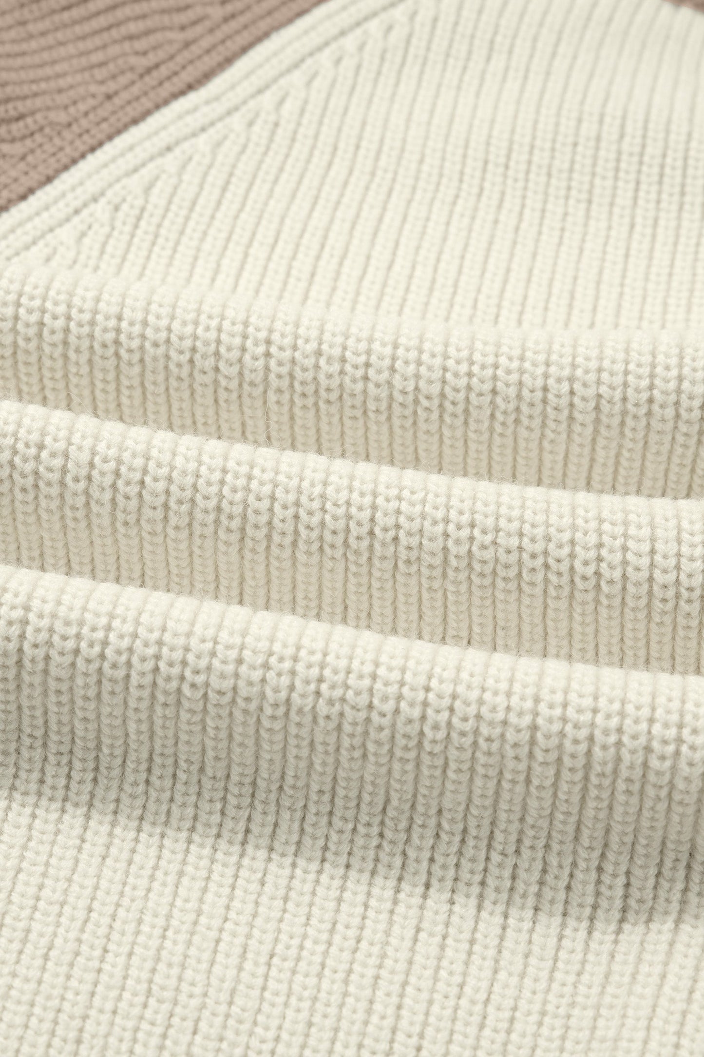 Colorblock Ribbed Knit Buttoned Sweater Cardigan