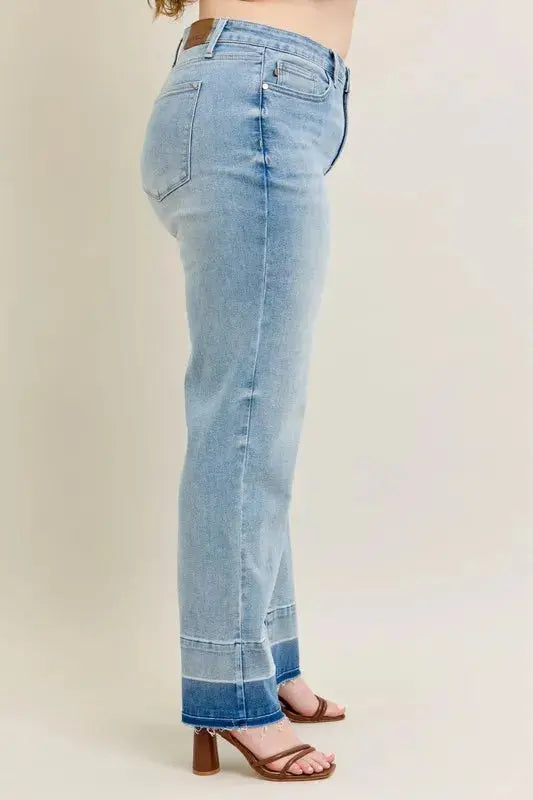 Judy Blue Jeans - Plus Size Mr Release Hem Wide Leg