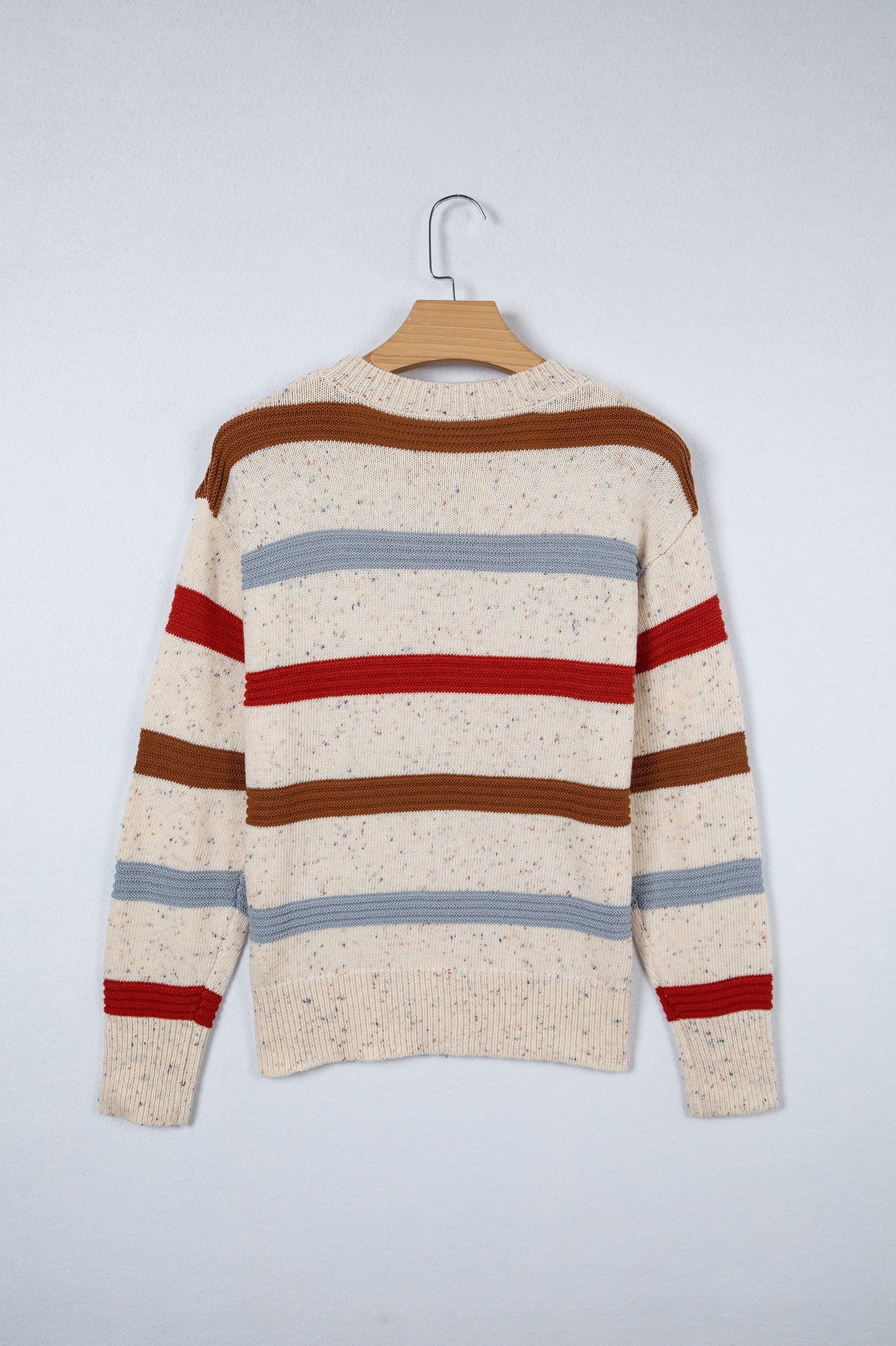 Stripe Drop Shoulder Exposed Seam Sweater
