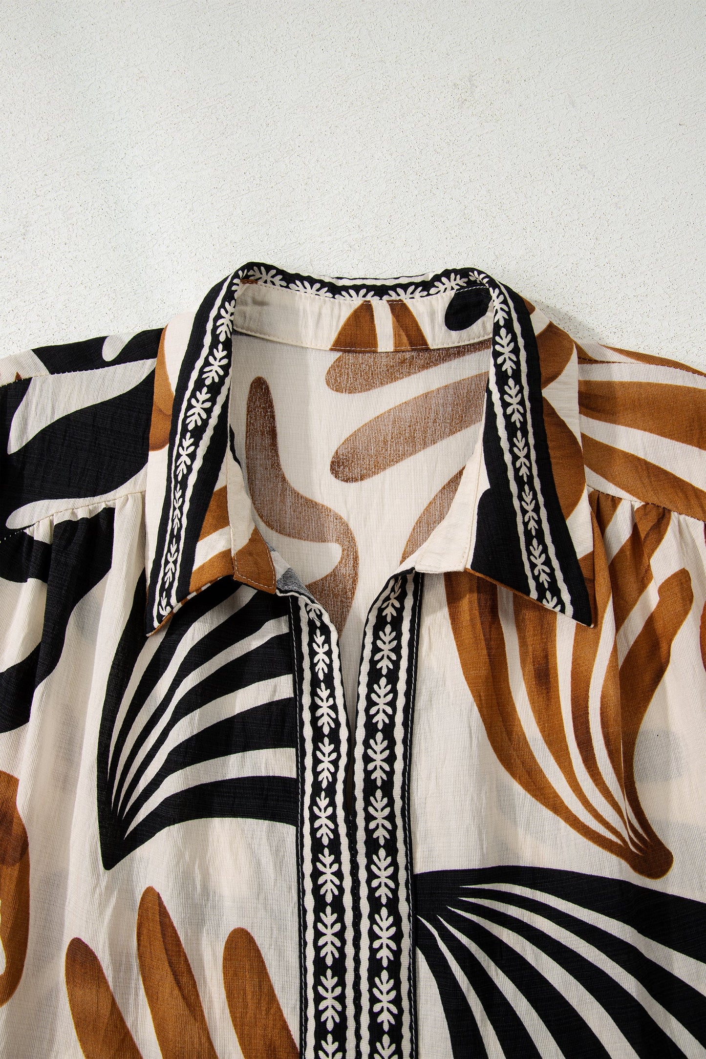 Plus Size Boho Abstract Long Sleeve Maxi Dress