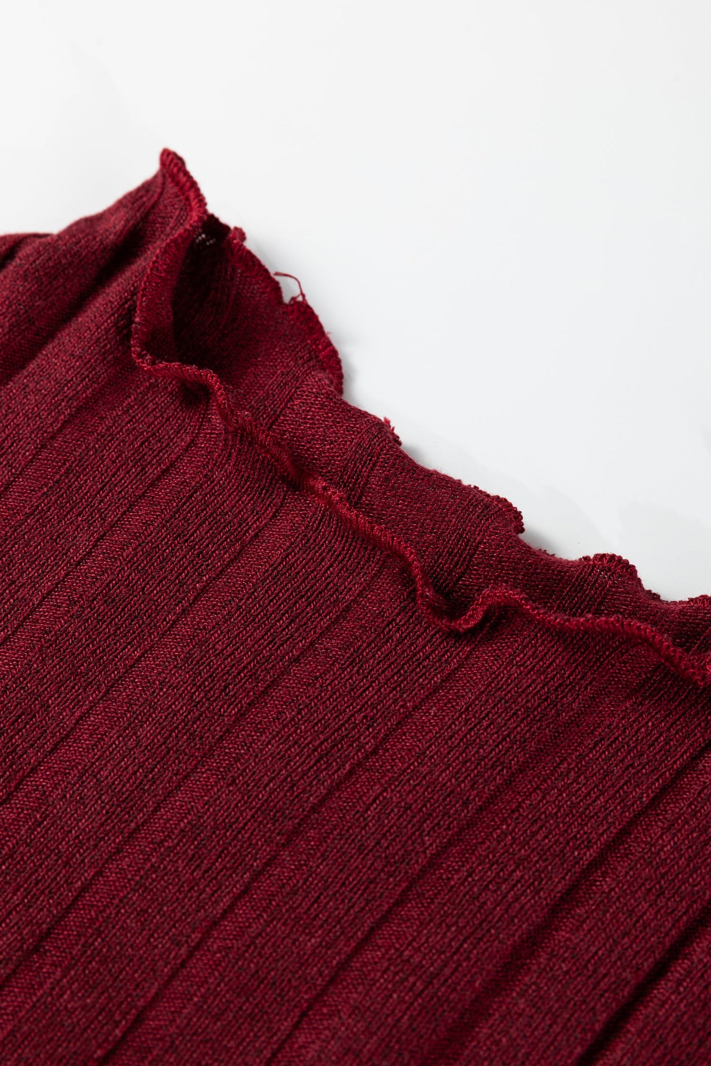 Ribbed Knit Patchwork Long Sleeve Dress