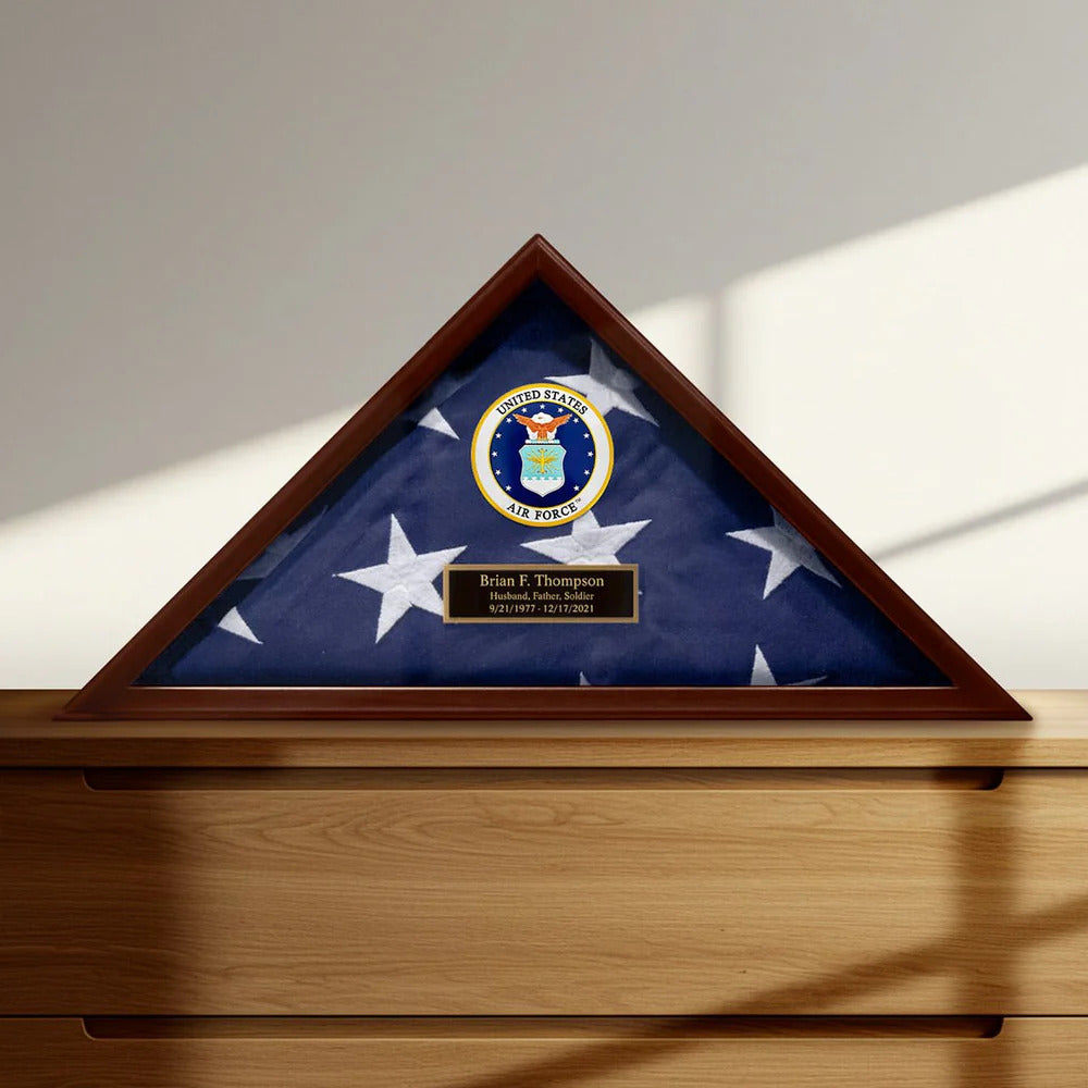 Custom Flag Case Air Force Retirement Gift - Made in USA