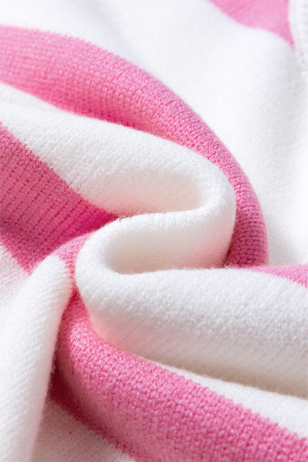 Stripe Knit Dropped Short Sleeve Sweater