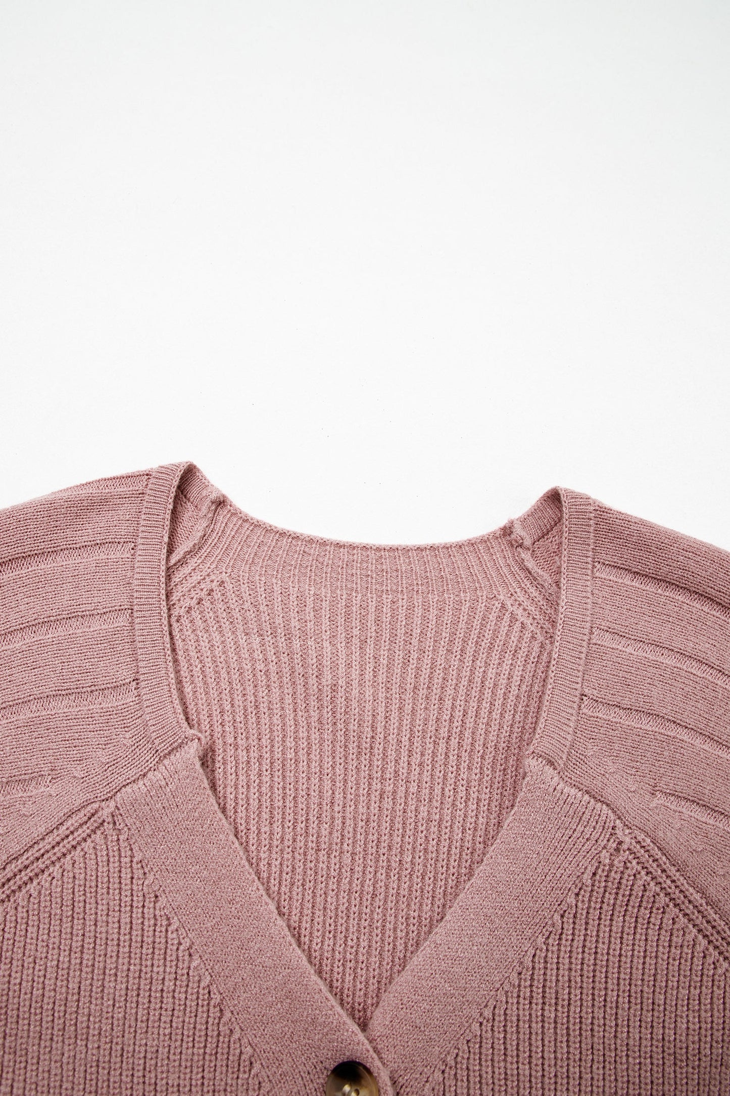 Textured Knit Button Front V-Neck Cardigan