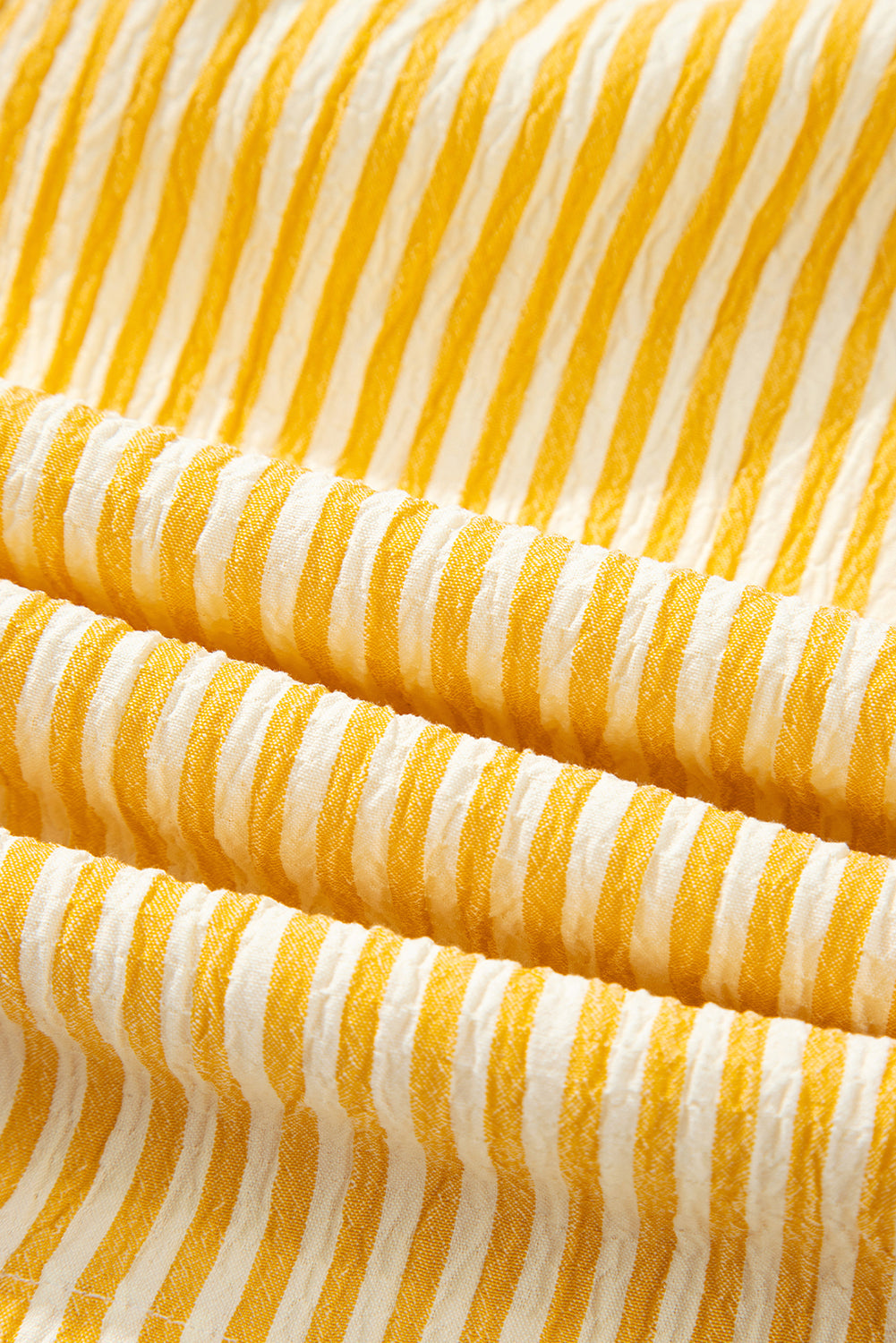 Stripe Tie Shoulder Smocked Wide Leg Romper