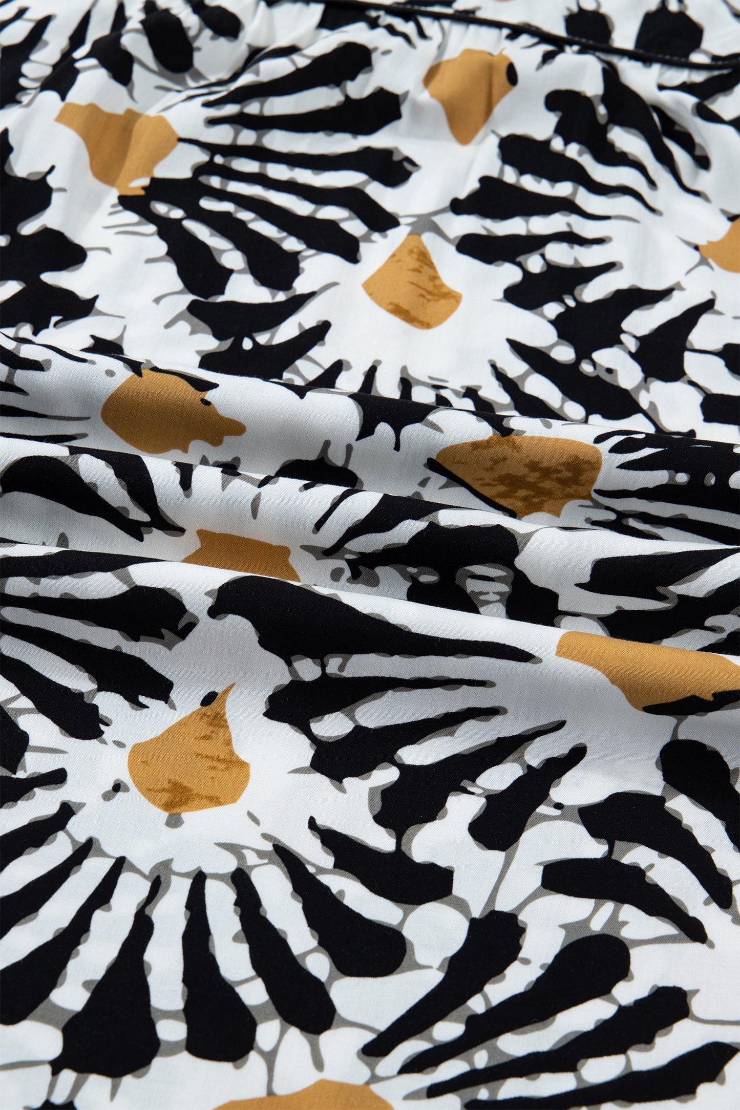 Abstract Floral V-Neck Long Sleeve Maxi Dress