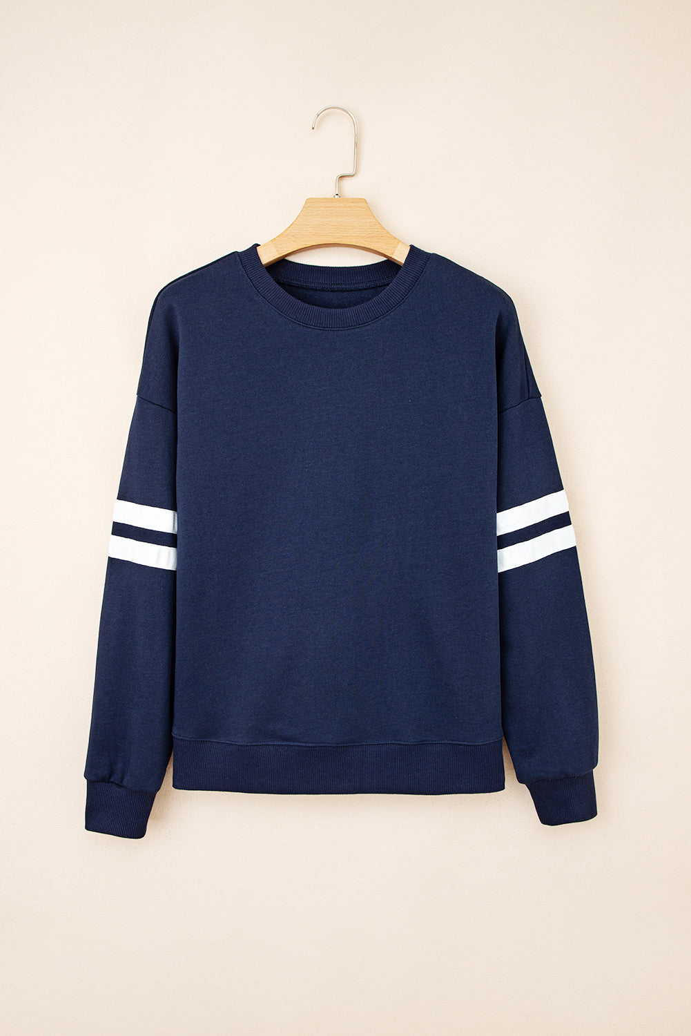 Varsity Stripe Drop Shoulder Oversized Sweatshirt