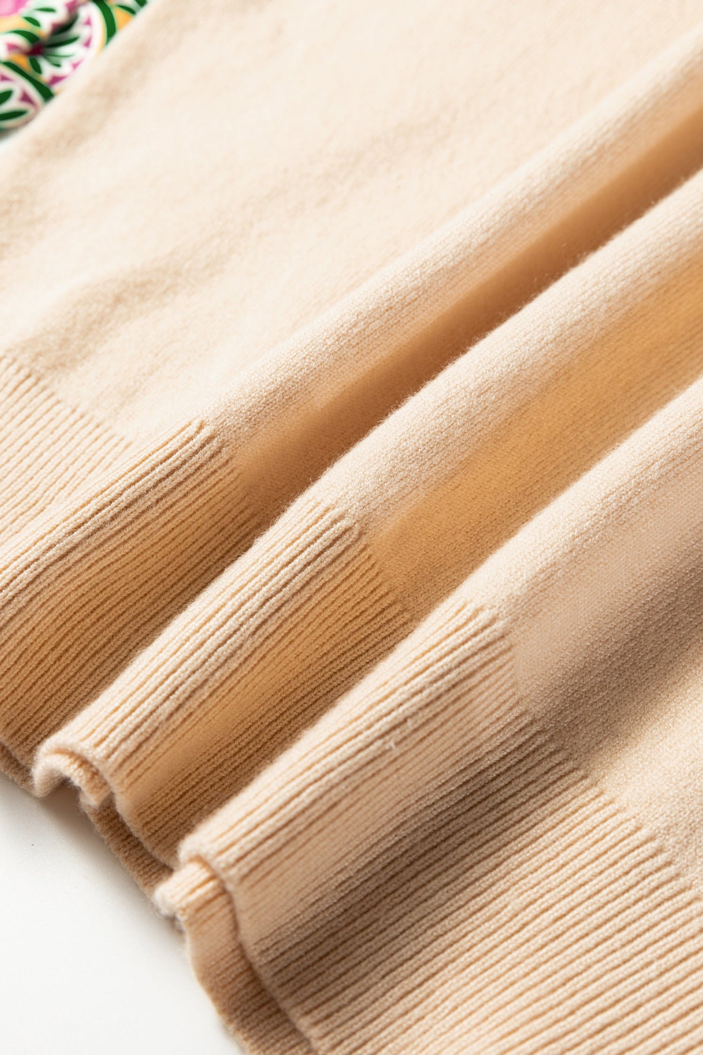 Floral Patchwork Puff Sleeve Sweater