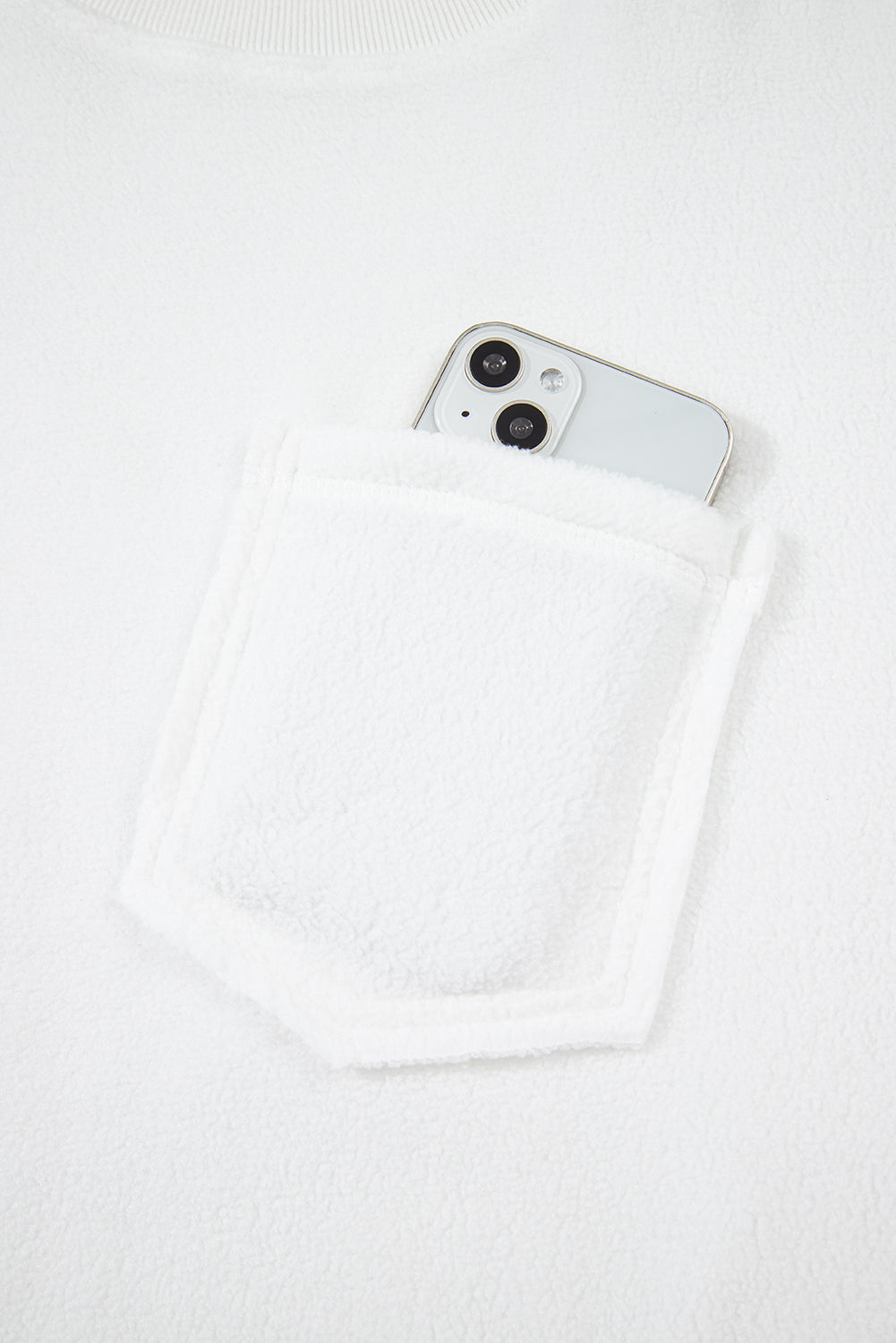 Solid Knit Reverse Seam Chest Pocket Sweatshirt