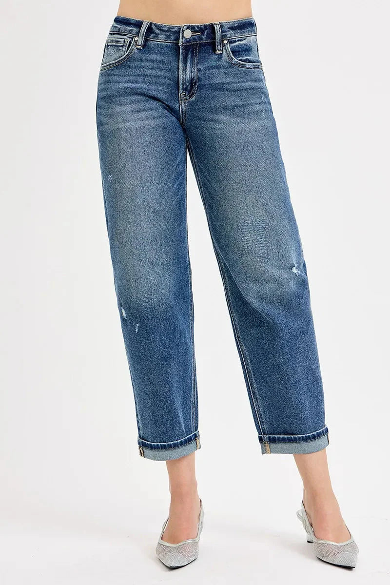 Low-Rise Crop Boyfriend RISEN Jeans – Full & Plus Size