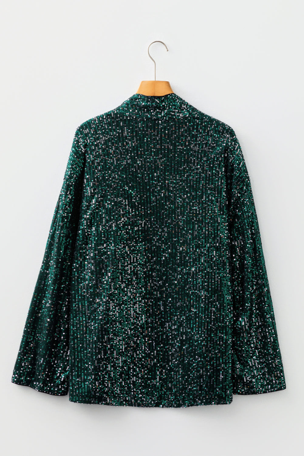 Sequin Open-Front Long Sleeve Cardigan