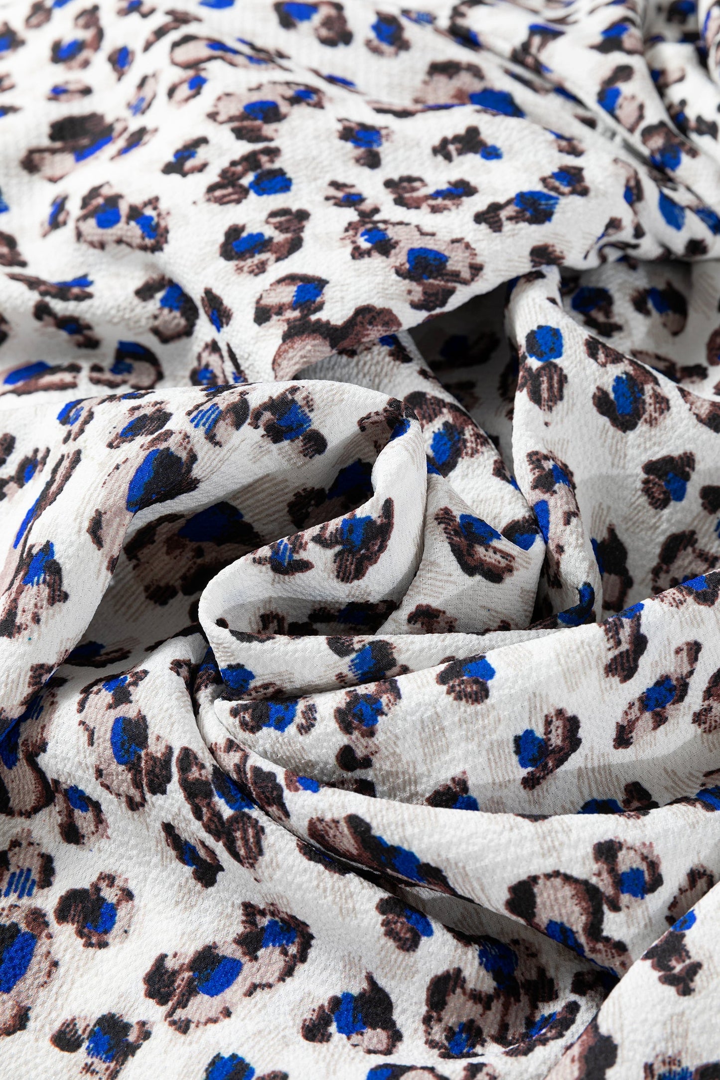 Leopard Buttoned V-Neck Long Sleeve Mini Dress