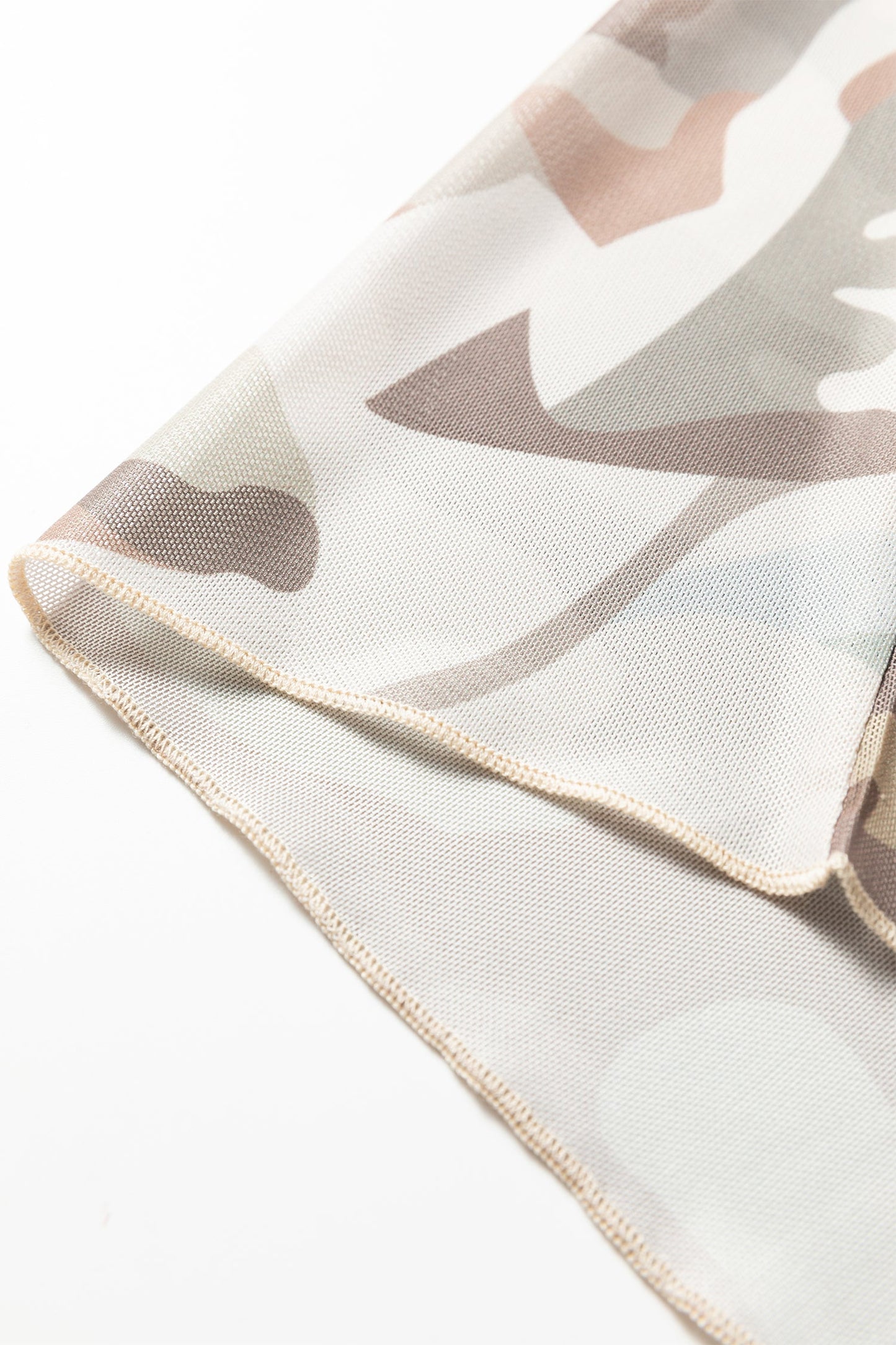 Plus Size Western Camo Mesh Long Sleeve Top