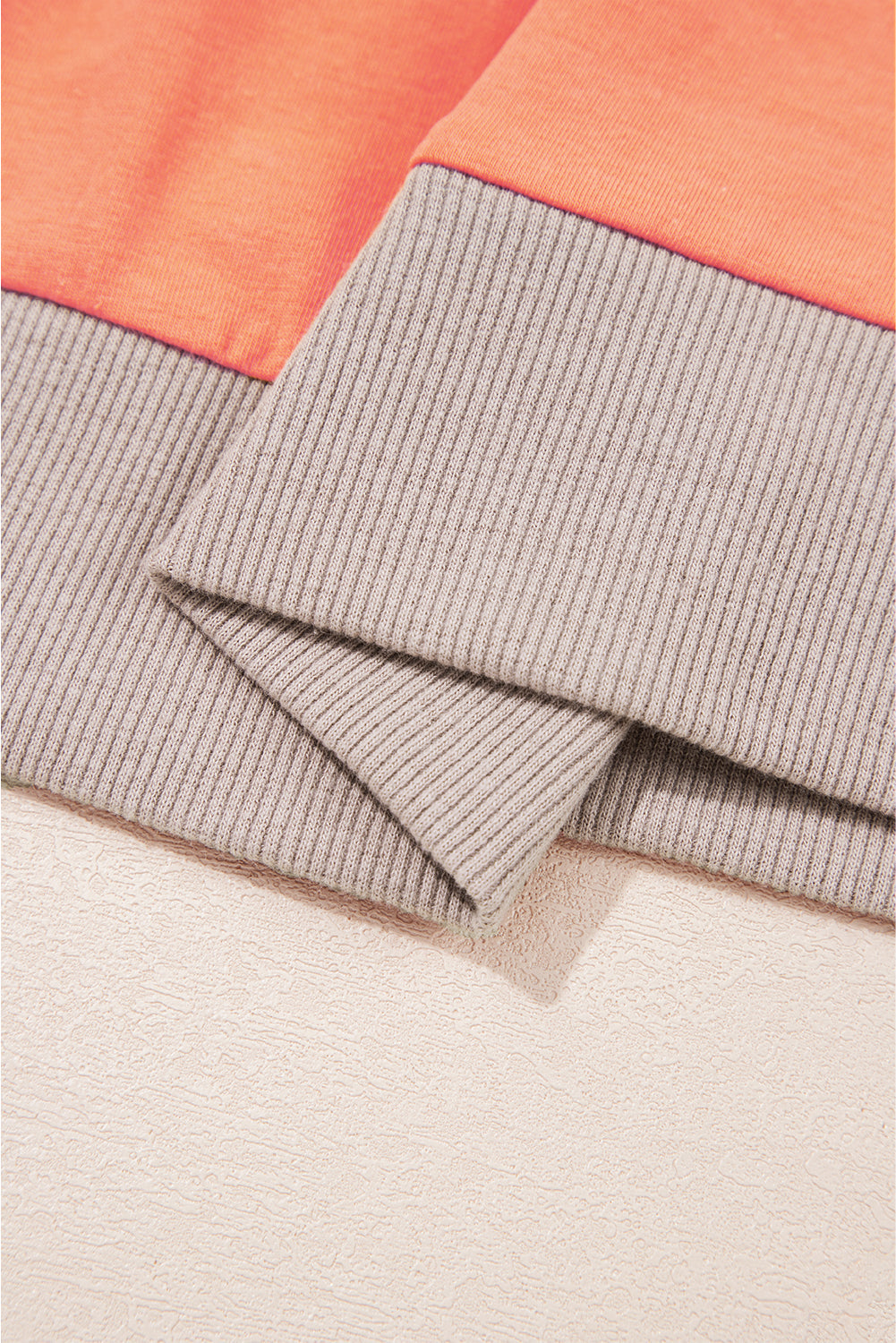 Plaid Flower Waffle Knit Patchwork 3/4 Sleeve Top