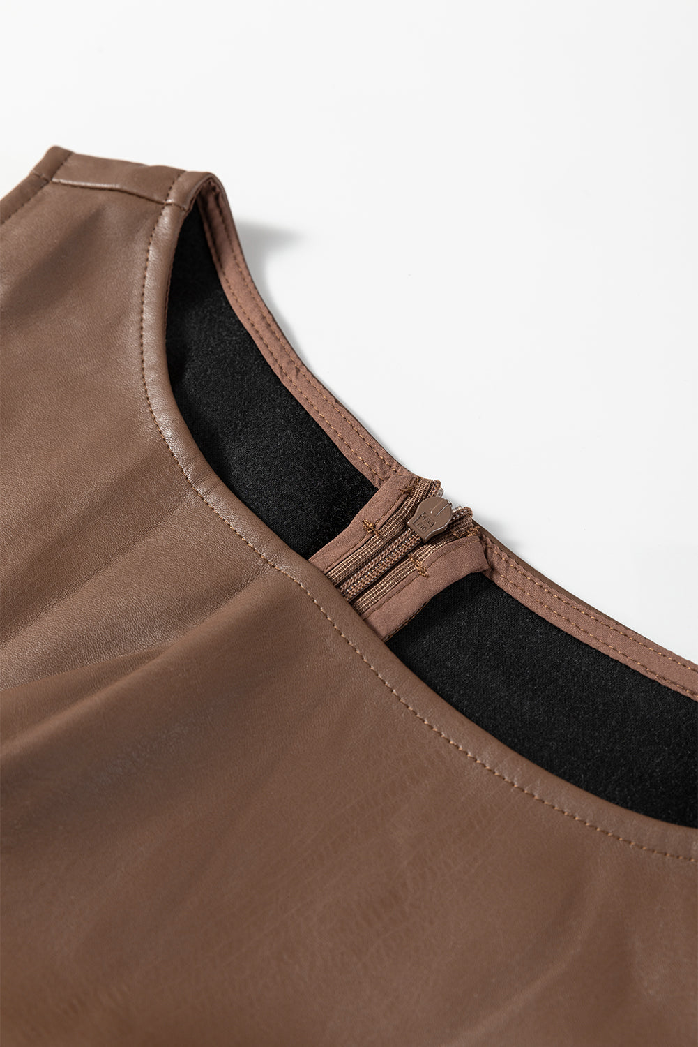 Vegan Leather Sleeveless Mini Dress