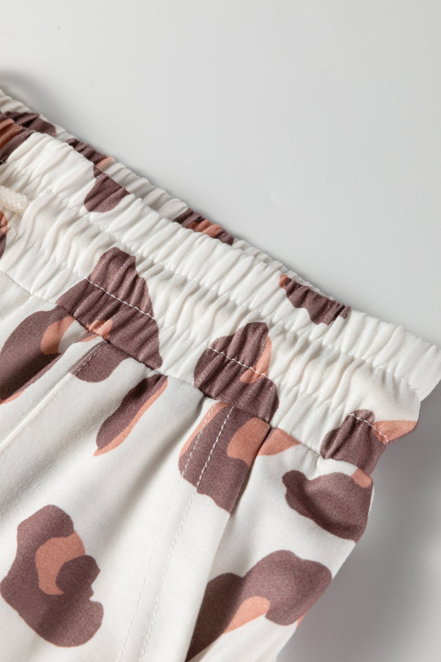 Leopard Drawstring High Waist Pocketed Pants