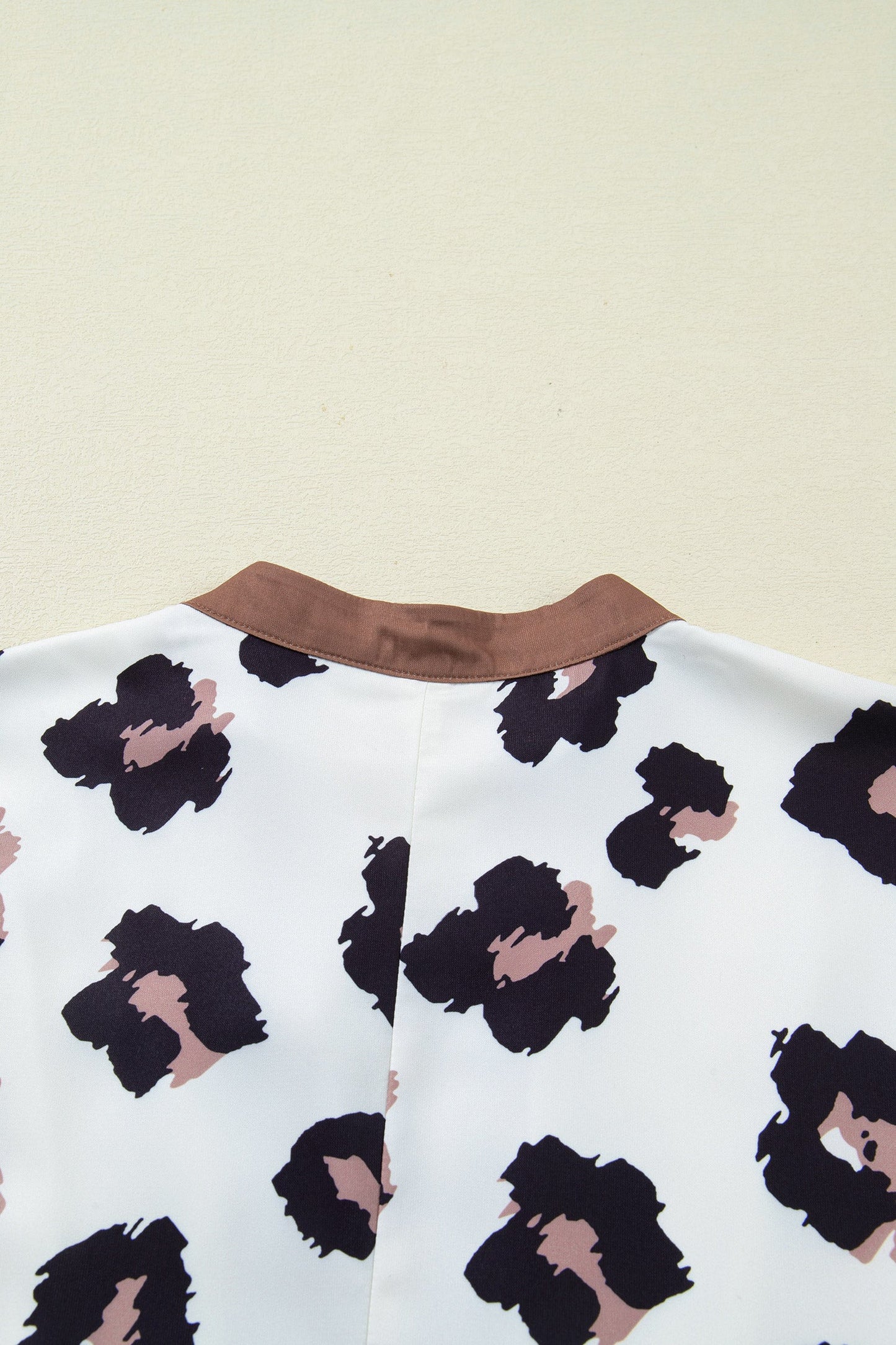 Plus Size Leopard Contrast V-Neck Mini Dress