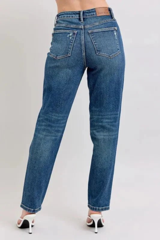 Judy Blue Jeans - Full Size High Waisted Rigid Magic Non-destroy Straight Leg