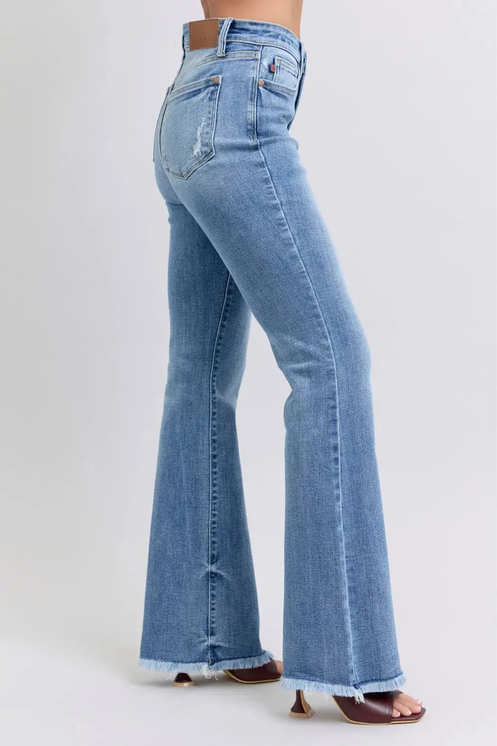 Raw Hem High Rise Bootcut Judy Blue Jeans – Full Size Fit