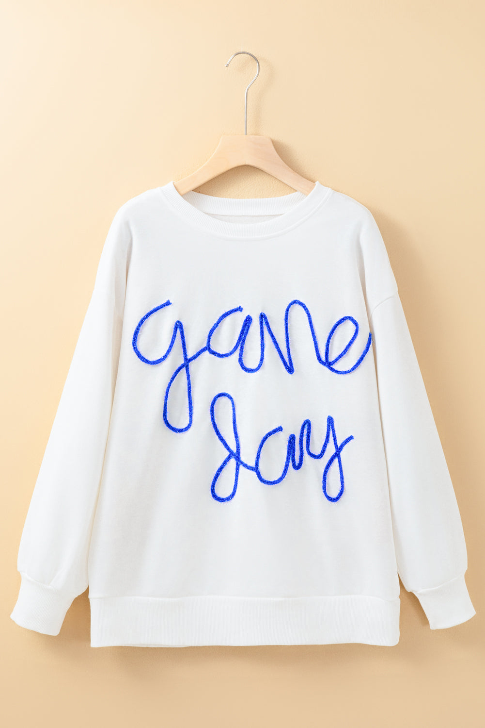 GAME DAY Tinsel Drop Shoulder Sweatshirt