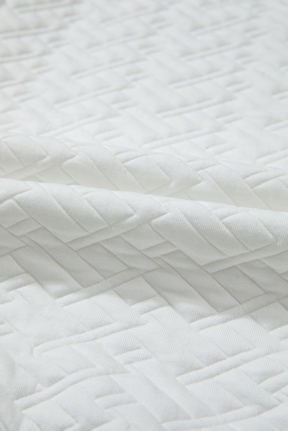 Textured Knit Collared V-Neck Pullover Sweatshirt