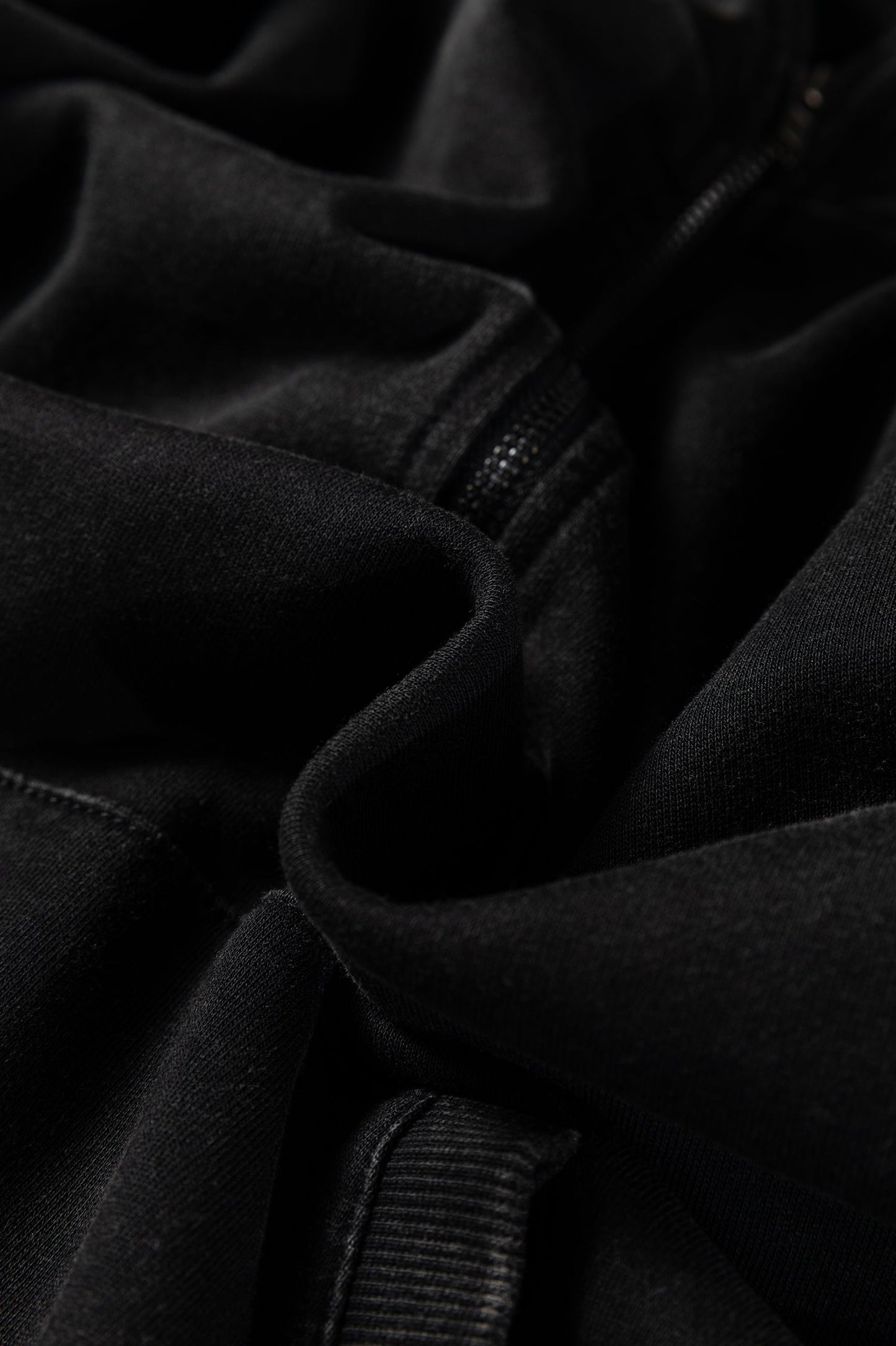 Solid Half-Zip Kangaroo Pocket Baggy Hoodie