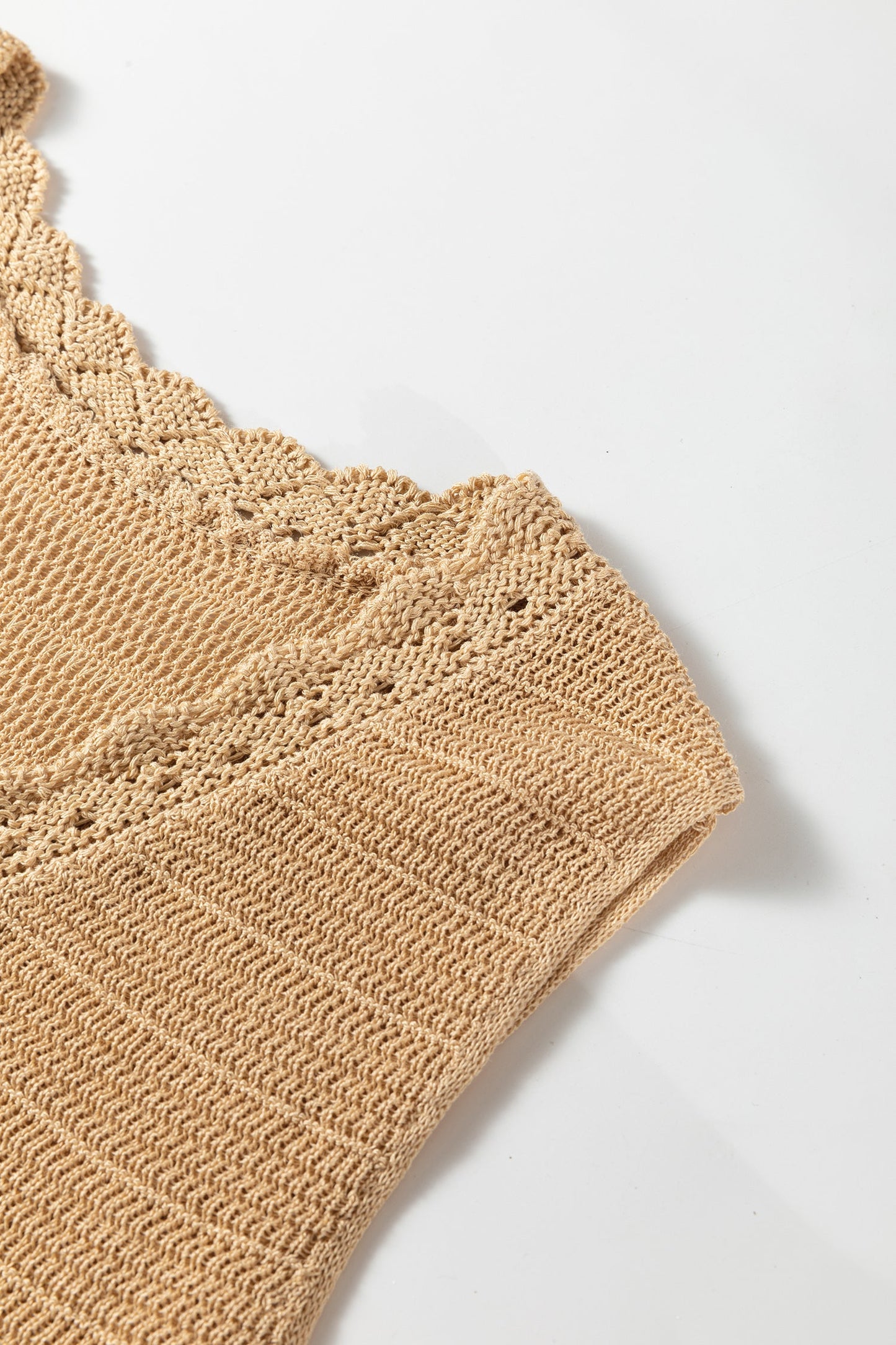 Boho Solid Eyelet Trim Buttoned Sweater Vest