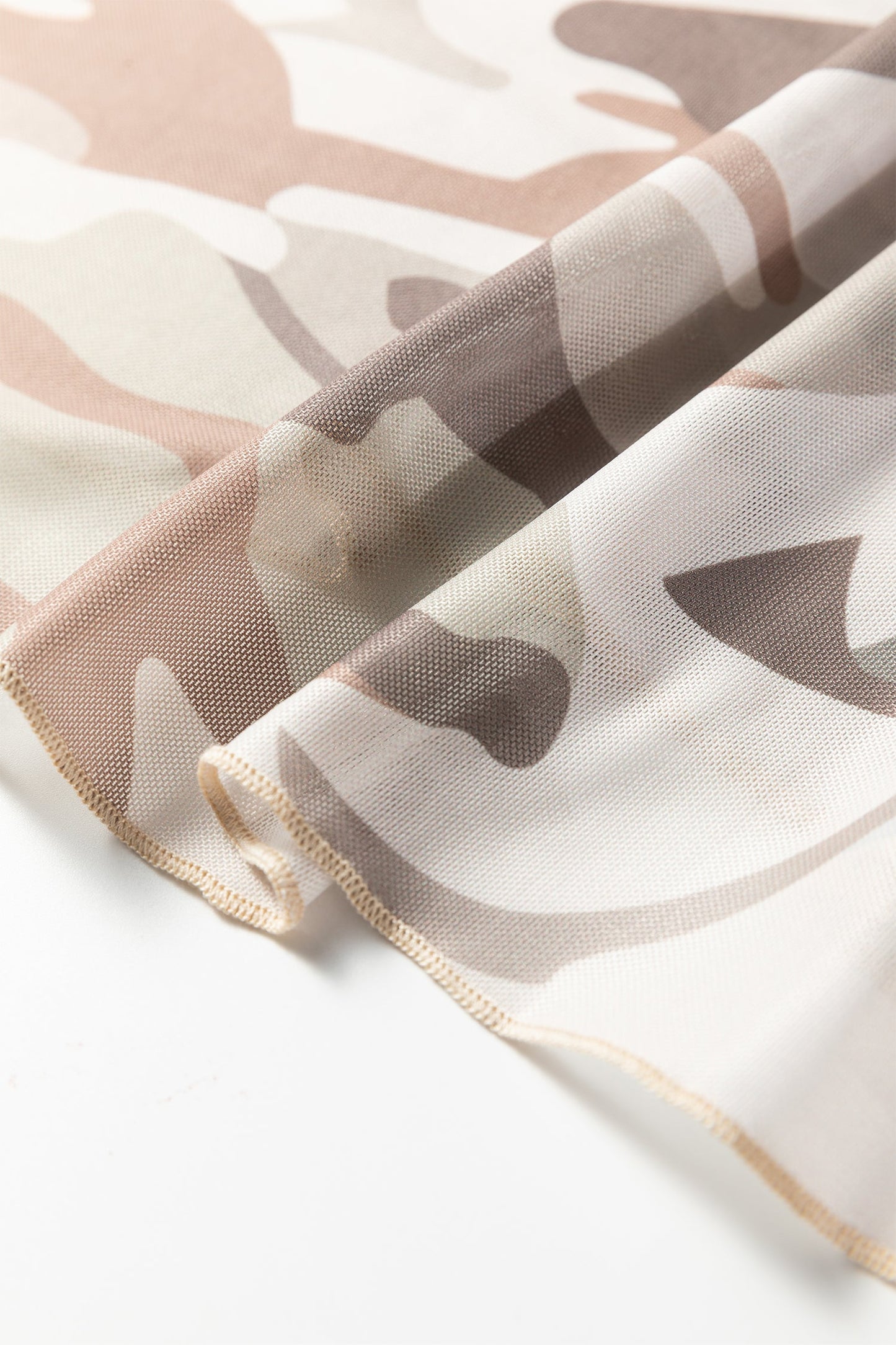 Plus Size Western Camo Mesh Long Sleeve Top