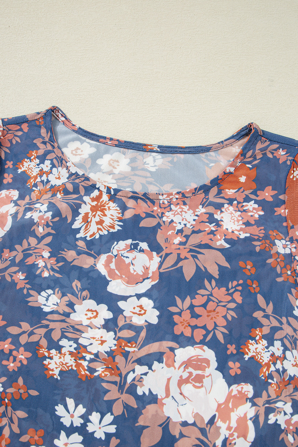 Floral Mesh Long Sleeve Top