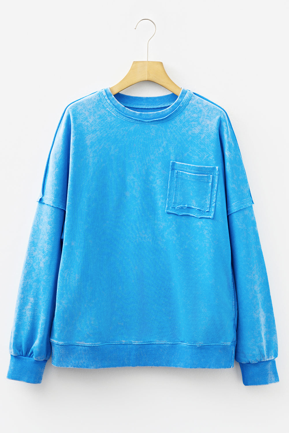 Mineral Wash Reverse Seam Patch Pocket Sweatshirt