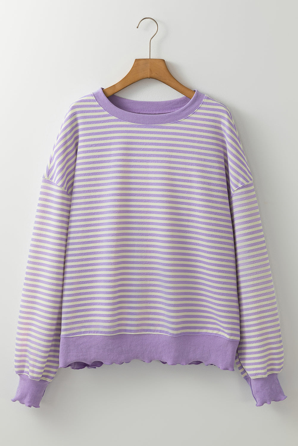 Stripe Drop Shoulder Long Sleeve Top