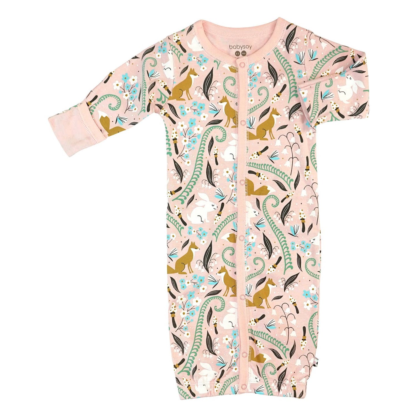 Babysoy Pattern Print Baby Snaps Gown