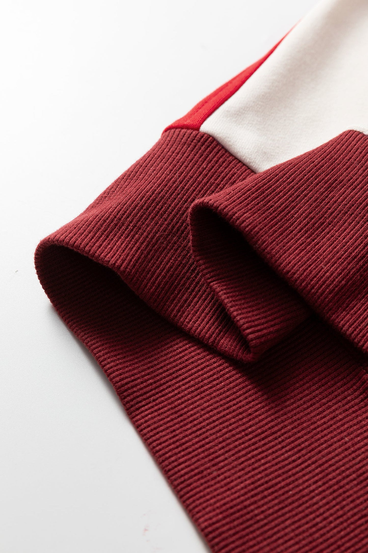 Colorblock Snap Button Polo Collar Oversize Sweatshirt