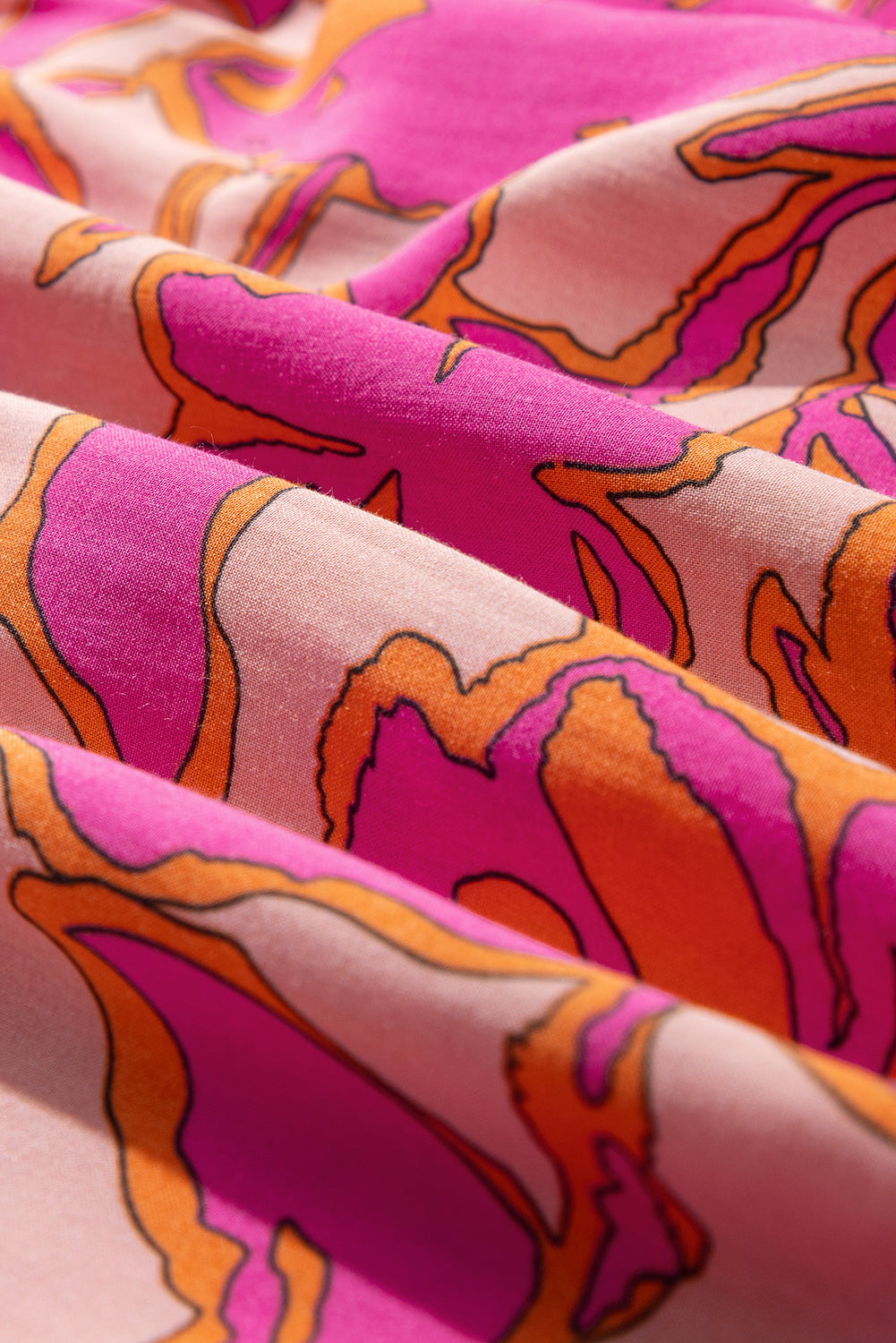 Floral Batwing Sleeve Button-Up Shirt