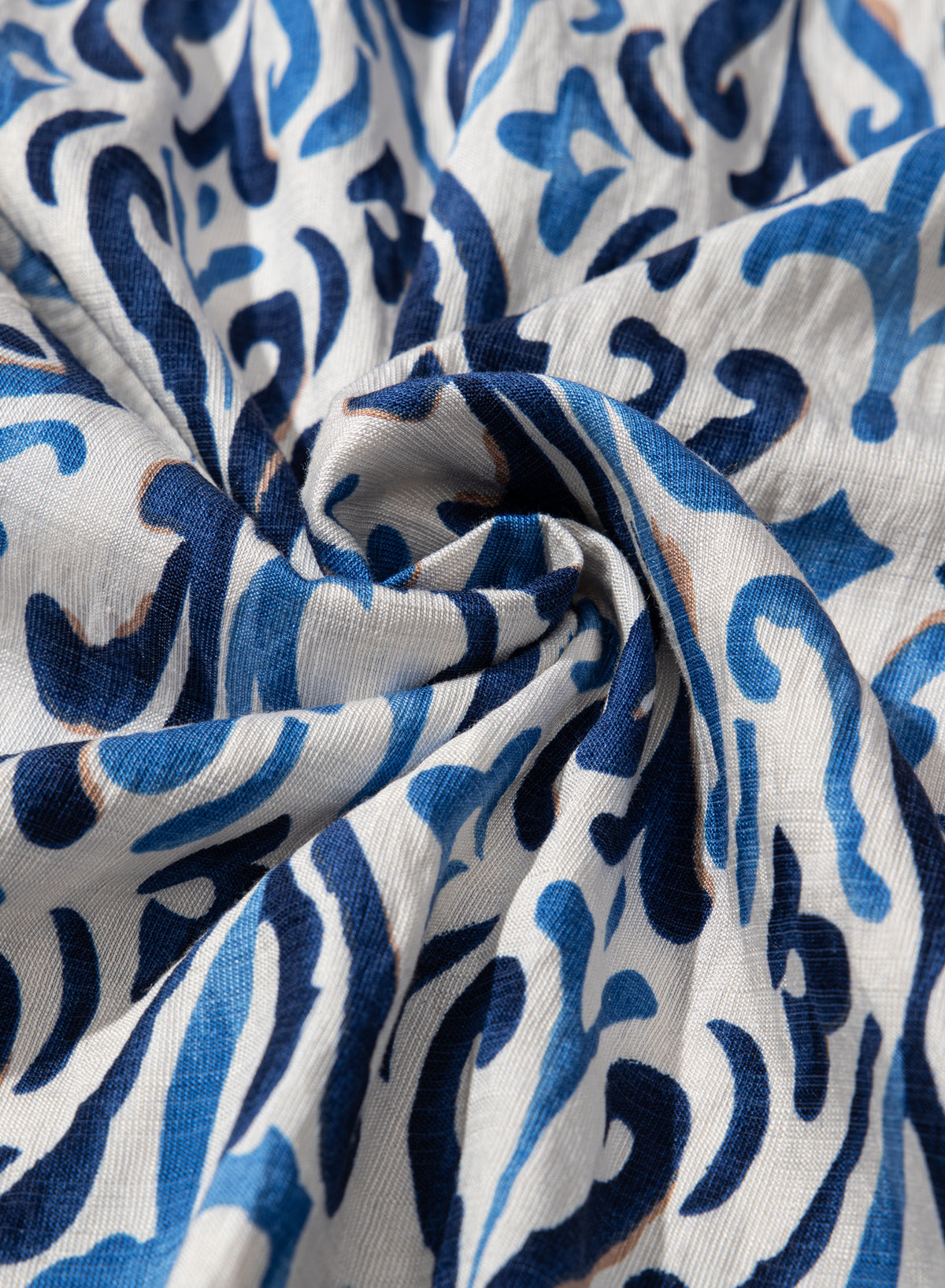 Abstract Boho V-Neck Pintuck Ruffle Sleeve Top